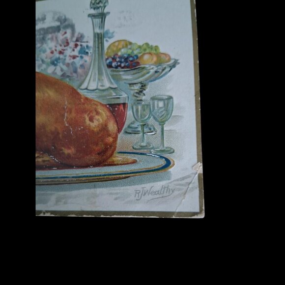 1909 Rare Antique Raphael Tuck “Thanksgiving Day” Postcard Series #123 Wealthy - Picture 2 of 6